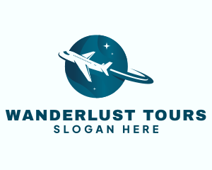 Flying Airplane Transport logo design