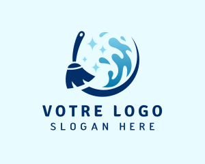 Water Mop Cleaning  logo design