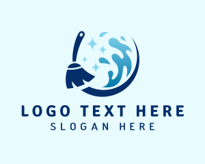 Water - Water Mop Cleaning logo design