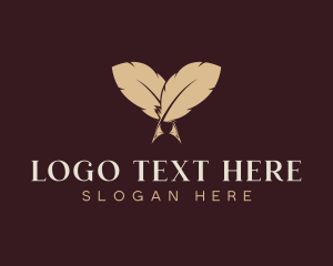 Blogger - Quill Writing Publishing logo design