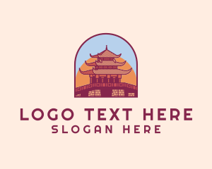 Heritage Site - Chinese Temple Landmark logo design