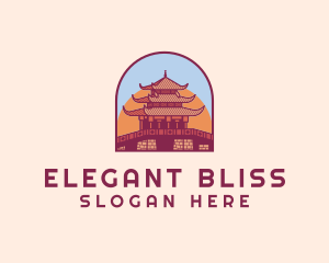 Chinese Temple Landmark Logo