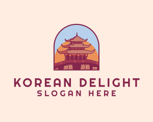 Korean - Chinese Temple Landmark logo design