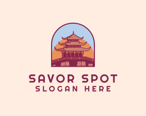 Chinese Temple Landmark logo design