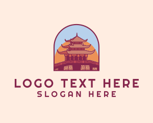 Temple-house - Chinese Temple Landmark logo design