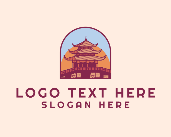 Dynasty - Chinese Temple Landmark logo design