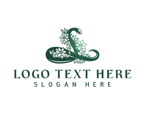 Slithering - Snake Flower Boho logo design