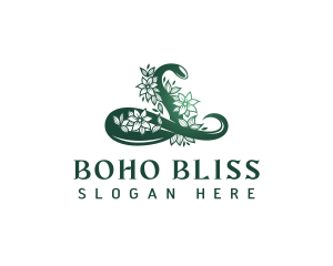 Snake Flower Boho logo design