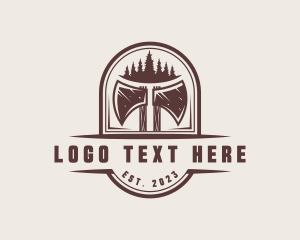 Joinery - Axe Pine Tree Logger logo design