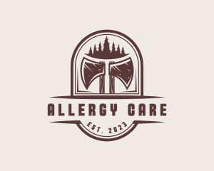 Axe Pine Tree Logger logo design