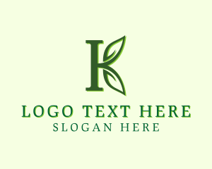 Letter K - Gardening Leaf Letter K logo design