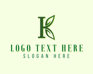 Letter K - Organic Leaf Letter K logo design
