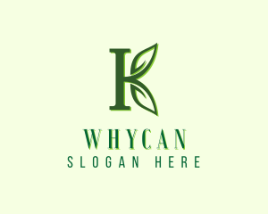 Organic Leaf Letter K Logo