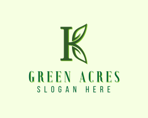 Agriculturist - Organic Leaf Letter K logo design