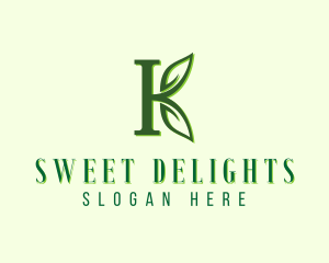 Letter K - Organic Leaf Letter K logo design