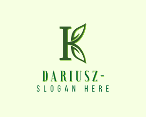 Agriculturist - Organic Leaf Letter K logo design