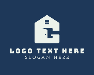 White - House Door Letter G logo design