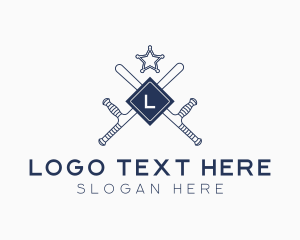 Lettermark - Police Sheriff Baton logo design