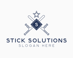 Stick - Police Sheriff Baton logo design