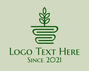 Green - Eco House Plant logo design