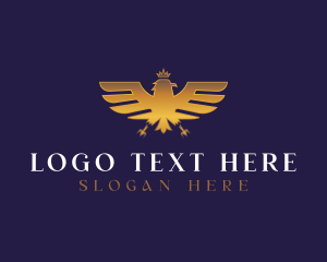 Luxe - Eagle Crown Wings logo design