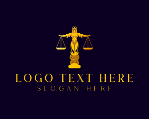 Court House - Female Law Scales logo design