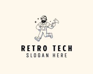 Shiny Repairman Hammer logo design