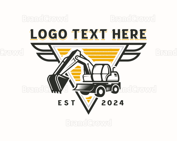 Construction Excavator Demolition Logo