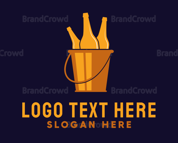 Gold Beer Bucket Pub Logo