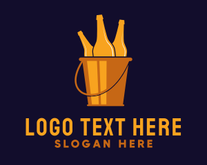 Ale - Gold Beer Bucket Pub logo design