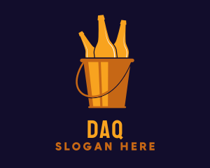 Gold Beer Bucket Pub Logo