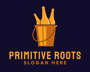 Gold Beer Bucket Pub logo design