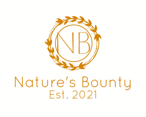 Nature Autumn Wreath  logo design