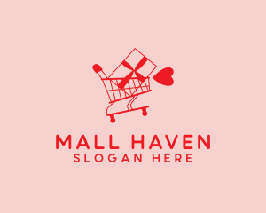 Valentine Shopping Cart logo design