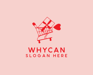 Online Shop - Valentine Shopping Cart logo design