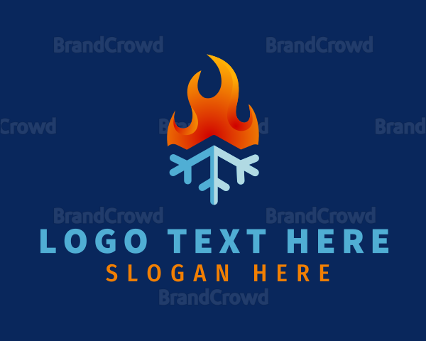 Gradient Flame Snowflake Logo