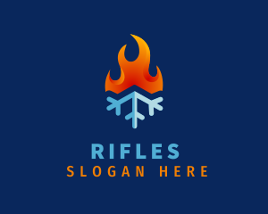 Gradient Flame Snowflake  Logo