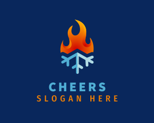 Industry - Gradient Flame Snowflake logo design