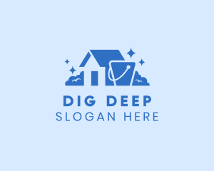 Clean House Bucket Sparkle logo design