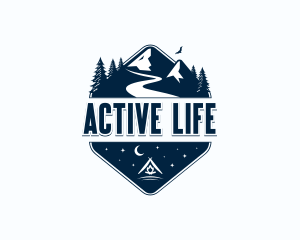 Travel Mountain Hiking Logo