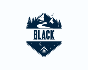 Tent - Travel Mountain Hiking logo design