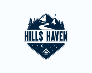 Travel Mountain Hiking logo design