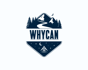 Night - Travel Mountain Hiking logo design