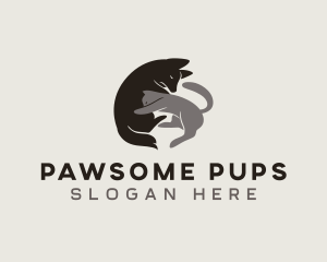 Sleeping Cat Dog logo design