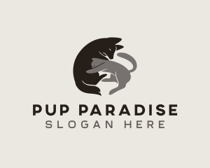 Sleeping Cat Dog logo design