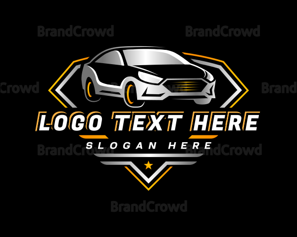 Auto Race Car Transportation Logo