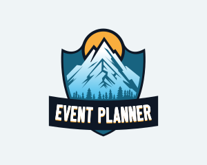 Hiker - Mountain Shield Outdoor logo design