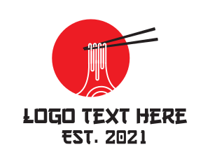 Udon - Asian Noodle Volcano logo design