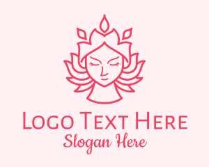 Woman - Flower Lady Beauty logo design