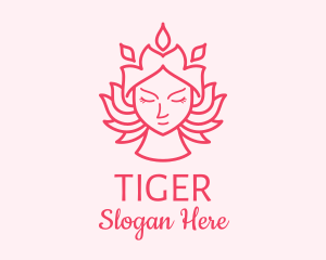 Beautiful - Flower Lady Beauty logo design